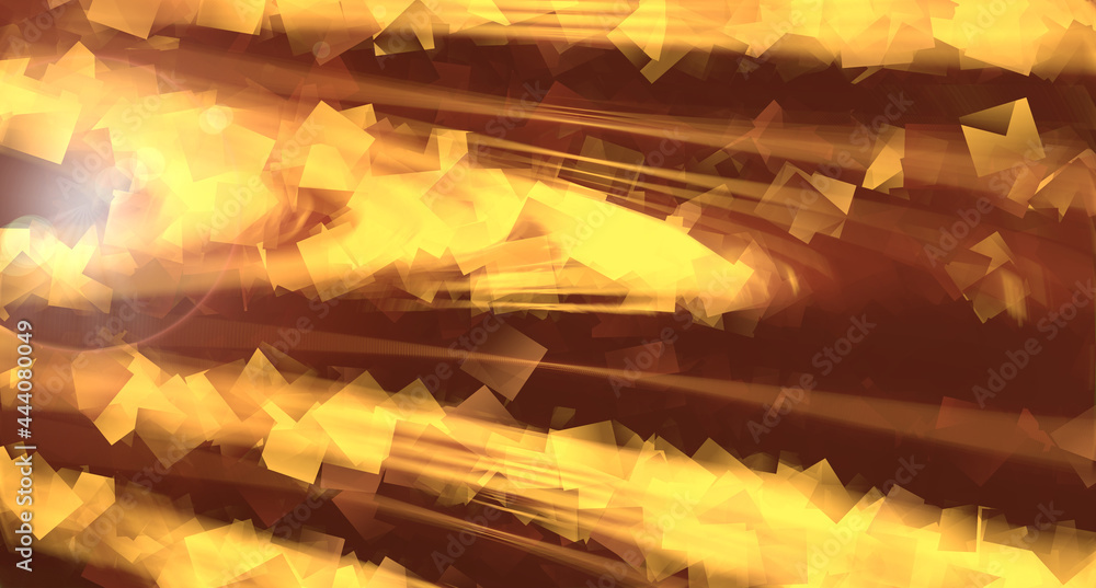 Aufkleber cubic abstraction - flying geometry shapes background, computer generated illustration, 3d rendering
