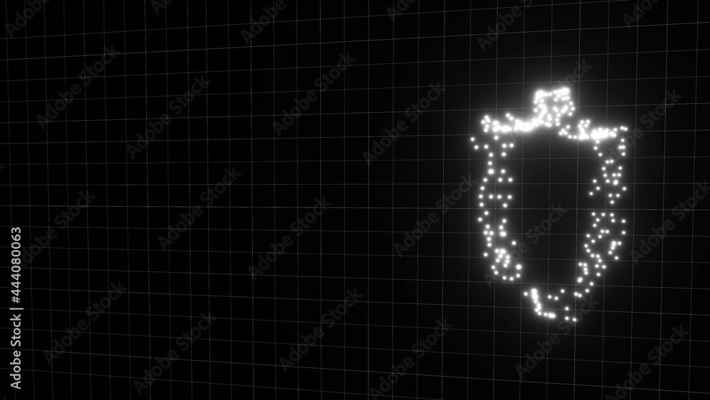 Poster cyber security concept: shield icon on digital grid background, 3d rendering data security or inform