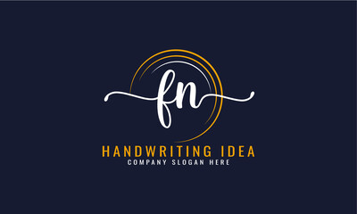 Initial F N, letter handwriting logo Design
