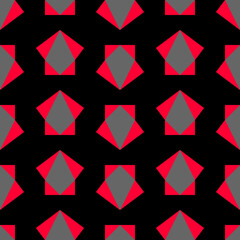 The idea comes from a square paper with different colors on each side, black and red, bent with 2 different sizes at 4 ends and arranged 4 x 4 squares. Black and red pattern in raster image format