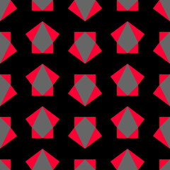 The idea comes from a square paper with different colors on each side, black and red, bent with 2 different sizes at 4 ends and arranged 4 x 4 squares. Black and red pattern in raster image format