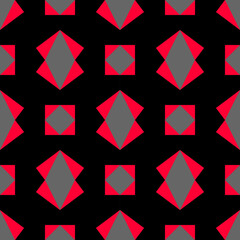 The idea comes from a square paper with different colors on each side, black and red, bent with 2 different sizes at 4 ends and arranged 4 x 4 squares. Black and red pattern in raster image format