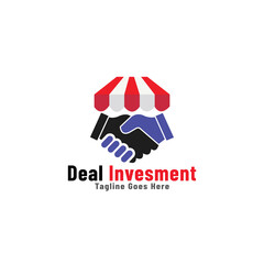 Two hand deal investment logo icon vector