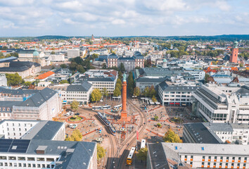 Summer cityscape of Darmstadt, Germany