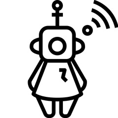 robot line icon
