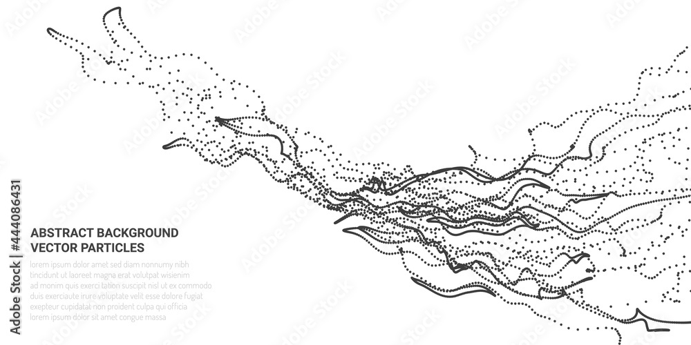 Poster abstract 3d image with particle flow movement