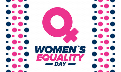 Women's Equality Day in United States. Female holiday, celebrated annually in August 26. Women right history month. Feminism concept. Poster, greeting card, banner and background. Vector illustration