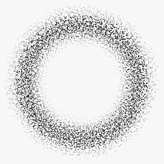 Dust ring. Vector aerosol black circle. White background and dust shape of rounded hoop. © Crashik
