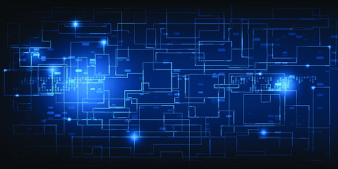 Hi tech communication of digital grid line or circuit for futuristic concept.Vector illustrations.