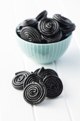 Spiral from liquorice candy