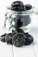 Spiral from liquorice candy