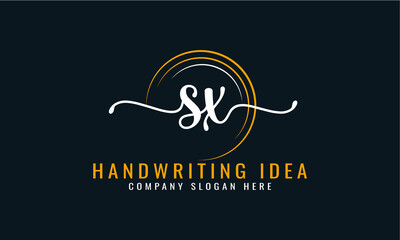  
Initial S X, letter handwriting logo Design
