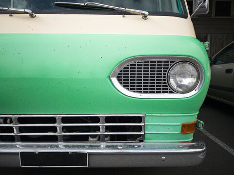 Vintage green traveler van