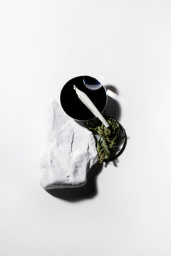 Pre-rolled still life cannabis set