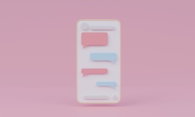 Smartphone with messenger window. Chatting concept