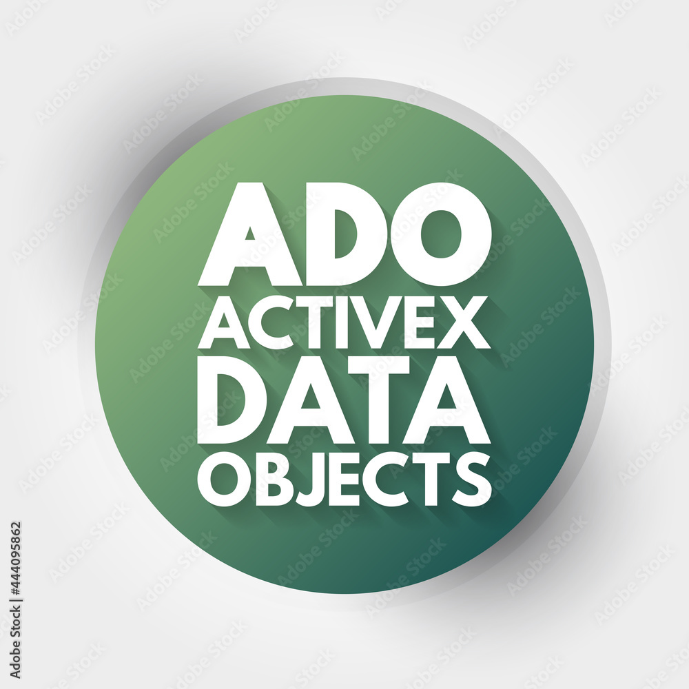 Poster ado - activex data objects acronym, technology concept background