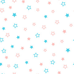 Fototapeta na wymiar Stars seamless pattern. Design for fabric, wrapping paper, background, wallpaper. Vector.