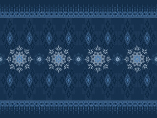 classic flower and geometric ethnic pattern.Seamless background design for carpet,wallpaper,clothing,fabric or etc.