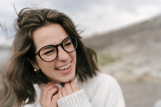 Smiling Young Woman on the Beach