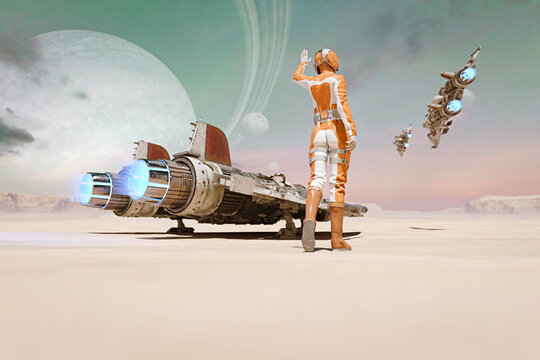 Spacecraft in desert