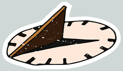 hand drawn sundial illustration in doodle style