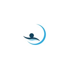 Swim. Swimming icon  logo design concept illustration