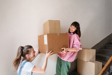 Two Girlfriends Moving In