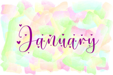 Stylish Multi-colored Logo or background of month January.