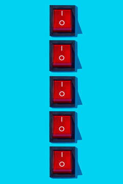 rocker switches in power-on position