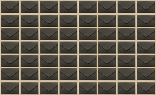 Pattern of stylish black envelopes