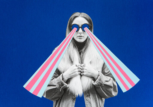 Winter woman coat collage