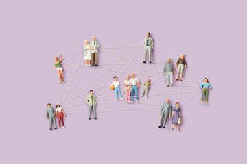 Small people miniatures with threads connections