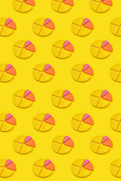 Pattern of yellow and pink diagrams
