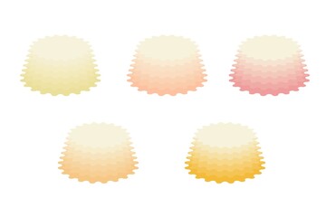 Colorful jelly icon. Set Gummy chewing jelly fruit flavor. Vector illustration.