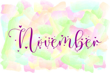 Stylish Multi-colored Logo or background of month November