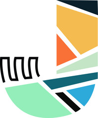 Multicolored stylish and elegant letter J logo for company name or initial 