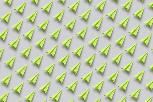Pattern of green paperplanes