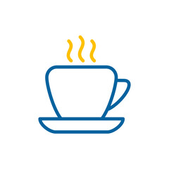 Coffee cup outline vector icon. Business sign