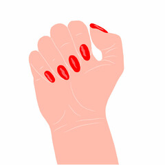 Hand manicure vector isolated on a white background hands vector hand drawing icon.