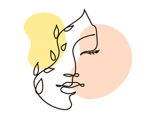 Abstract poster with minimal woman face.