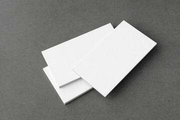 Business cards blank. Mockup on gray background. Copy space for text.