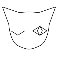 Cat logo vector abstract, cat's eye