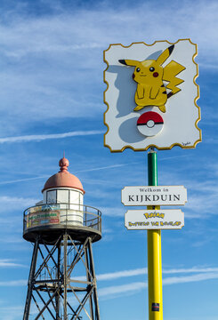 The Hague, the Netherlands - August 25, 2016: Pok&eacute;mon GO hot spot at Kijkduin The Hague, the Netherlands