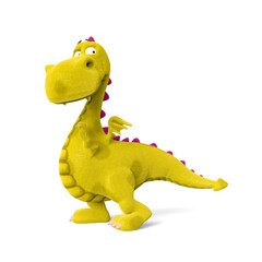 dinosaur cartoon is looking back in doubt