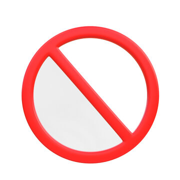 Prohibited sign icon isolated on white background. 3D Render, 3D illustration