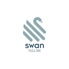 swan logo design with geometry