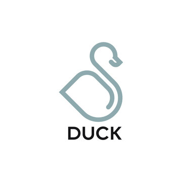 duck logo design with geometry