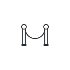 isolated barrier rope sign icon, vector illustration
