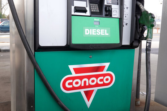 A diesel gas pump belonging to ConocoPhillips gas company which is committed to efficient production of oil and natural gas