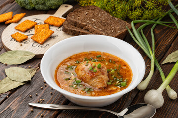 Traditional georgian meat soup